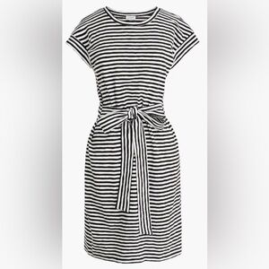 J. Crew Striped Black and White Front Tie Dress